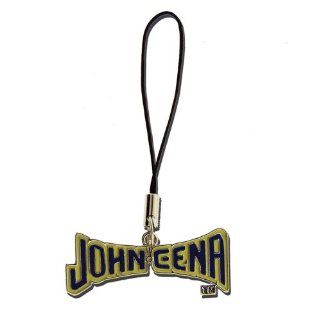 Licensed WWE Cellphone Charm of John Cena Text in Yellow and Blue: Cell Phones & Accessories