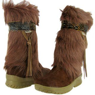 BEARPAW Women's Kola Fur Boot,Black,5 M US: Shoes