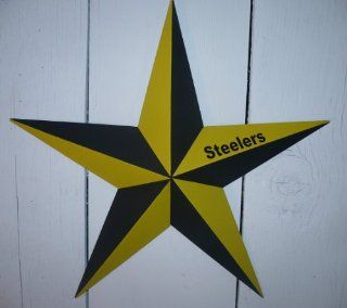 53" Heavy Duty Metal Barn Star Painted Yellow & Black. Go Steelers Express Your Enthusiasm for Your High School, College, or National League Team. This Tin Barn Star Measures Approximately 53" From Point to Point (Left to Right). The Barnsta