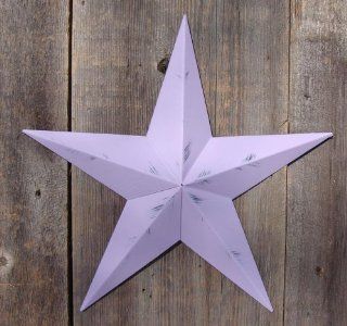 53 Inch Heavy Duty Metal Barn Star Painted Rustic Violet. The Rustic Paint Coverage Starts with a Black or Contrasting Base Coat and Then the Star Color Is Hand Painted on Top of the Base Coat with a Feathering Look Which Gives the Star a Distressed Appear