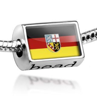 Beads "Saarland" Flag region: Germany   Pandora Charm & Bracelet Compatible: NEONBLOND Jewelry & Accessories: Jewelry