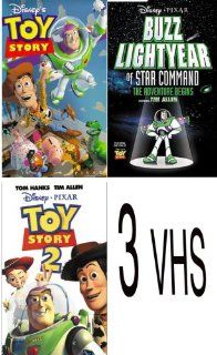 walt disney's pack 3 vhs Buzz Lightyear of Star Command The Adventure Begins, Toy Story 2 (1999), Toy Story (1995) Movies & TV