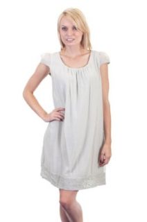 Beulah A Line Below the Knee Cap Sleeve Super Soft Lined Silk Blend Dress Sage Small at  Womens Clothing store: