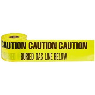 Brady 91294 1000' Length x 6" Width B 720 Heavy Duty Polyethylene, Black on Yellow Identoline Underground Warning Tape   Gas, Legend "Caution Buried Gas Line Below": Industrial Warning Signs: Industrial & Scientific