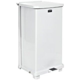 Rubbermaid Commercial Defenders Step Trash Can with Plastic Liner, Square: Industrial & Scientific