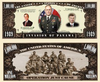 Invasion of Panama "Operation Just Cause" Novelty $Million$ Dollar Bill Collectible: Everything Else