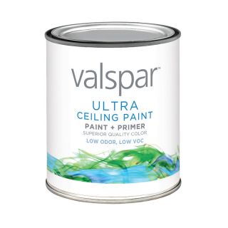 Valspar Ultra 32 fl oz Interior Flat Ceiling White Latex Base Paint and Primer in One with Mildew Resistant Finish