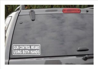 GUN CONTROL MEANS USING BOTH HANDS  window decal: Everything Else
