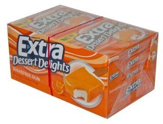 Extra Dessert Delights Sugar Free Chewing Gum, Orange Creme, 10 Pack : Grocery & Gourmet Food