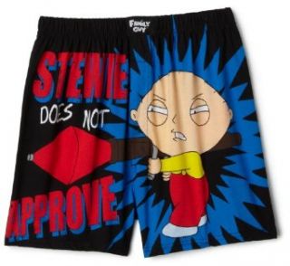 Briefly Stated Men's Family Guy   Stewie Approve Boxer,Black,Small: Clothing