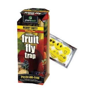 HEAVY DUTY LARGE   Fruit Fly Trap (With FREE Bonus Mosquito Repellant). Catch Fruit Flies with this reusable fruit fly gnat trap indoor fruit fly killer. Contains (1) Fruit Fly kit with (2) attractant lure units and (2) sticky catch cards. : Pest Controlli