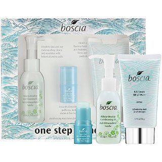 boscia One Step Wonders = This set contains: 1.7 oz MakeUp BreakUp Cool Cleansing Oil,   1.75 oz BB Cream SPF 27 PA++,   0.14 oz Super Cool De Puffing Eye Balm, : Skin Care Product Sets : Beauty