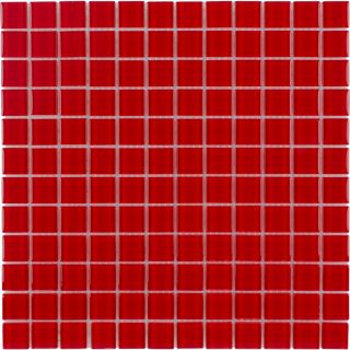 Elida Ceramica Red Coral Glass Mosaic Square Indoor/Outdoor Wall Tile (Common: 12 in x 12 in; Actual: 11.75 in x 11.75 in)