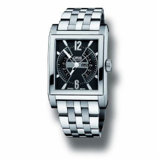 Oris Men's 58576227064MB Artelier Rectangular Titan Day/Date Automatic Black Watch: Oris: Watches