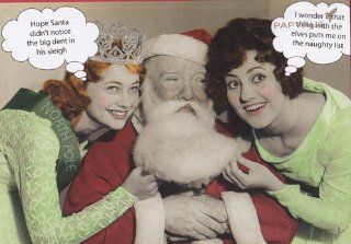 Greeting Card Christmas Humor "Hope Santa Didn't Notice the Big Dent in the Sleigh" "I Wonder If That Thing with the Elves Puts Me on the Naughty List": Health & Personal Care