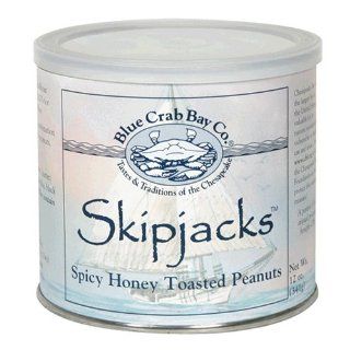 Blue Crab Bay Co. Skipjacks, Spicy Honey Roasted Peanuts, 12 Ounce Cans (Pack of 4) : Grocery & Gourmet Food