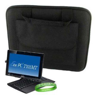 ASUS ** BLACK ** Carrying Case Hard Cube Case with Attached Pocket to Contain ASUS Accessories for Asus Eee PC T101MT EU17 BK 10.1 Inch Convertible Tablet (Black) + Vangoddy Live * Laugh * Love Wrist band: Computers & Accessories
