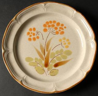 Hearthside Somerset Dinner Plate, Fine China Dinnerware   Floral Center, Brown T