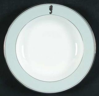 Waterford China Seahorse Ocean Large Rim Soup Bowl, Fine China Dinnerware   Gray