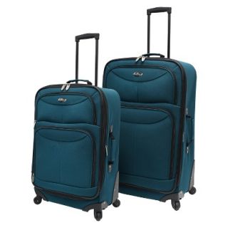 U.S. Traveler 2 Piece Expandable Spinner Luggage Set (Teal)