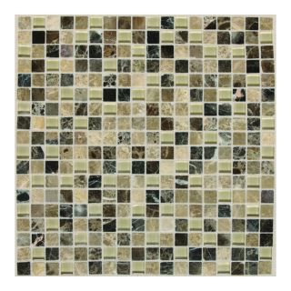 American Olean Legacy Glass Tannery Blend Glass Mosaic Square Indoor/Outdoor Wall Tile (Common: 12 in x 12 in; Actual: 11.87 in x 11.87 in)