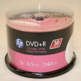 Hp Dvd+R Dl Double Layer 8X 8.5Gb White Inkjet Printable 50 Pack In Spindle Electronics