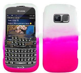 RUBBER COATED HARD CASE FOR KYOCERA BRIO S3015 RUBBERIZED TWO COLOR WHITE HOT PINK: Cell Phones & Accessories