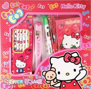 Sanrio Hello Kitty Stationery Set Pencil Ruler Notebook Etc: Toys & Games