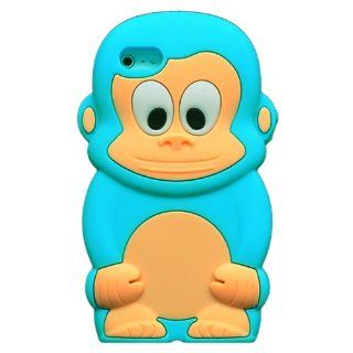 Bfun Packing NEW LIGHT BLUE Cute Monkey Soft Silicone Cover Case For Apple iPhone 5 5G: Cell Phones & Accessories