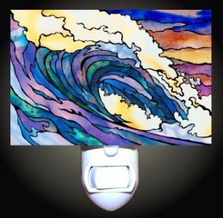 Stained Glass Effect Wave Decorative Night Light    