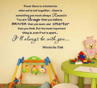 Newsee Decals If ever there is tomorrow when we're not together  Winnie the Pooh Vinyl wall art Inspirational quotes and saying home decor decal sticker  