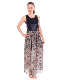 Clothes Effect Ladies Black Dress with a Leopard Printed Sheer Zippered Skirt at  Womens Clothing store