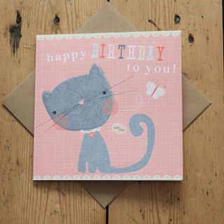 child's kitty birthday card by studio seed