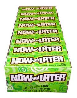 Now and Later Lime Flavored Candy Forty Eight 4 Piece Bars  Taffy Candy  Grocery & Gourmet Food