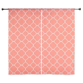 Coral Quatrefoil Pattern 60" Curtains by printcreekstudio