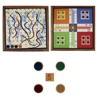 2 in 1 Game Snake Ladder and Ludo Set on Either Side of Single Board Toys & Games