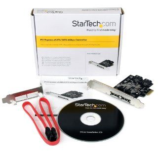 StarTech 2 Port PCI Express SATA 6 Gbps eSATA Controller Card   Dual Port PCIe SATA III Card   2 Internal/2 External Card PEXESAT322I: Computers & Accessories