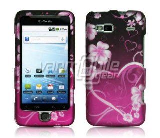 PINK HEARTS RUBBERIZED DESIGN CASE + LCD SCREEN PROTECTOR + CAR CHARGER for H: Cell Phones & Accessories