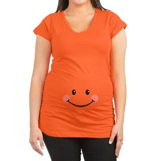 Smiling Baby Bump Maternity T Shirt by FoxxyTees