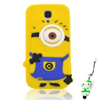 I Need(TM) Stylish Yellow Cartoon Despicable Me One eye Minion Logo Soft Silicone Case Cover Compatible For Samsung Galaxy S4 I9500 + 3D Kitty Stylus Pen+I need Wristband Gift(Retail Package): Cell Phones & Accessories