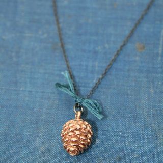 rose gold pinecone necklace by beau & arrow