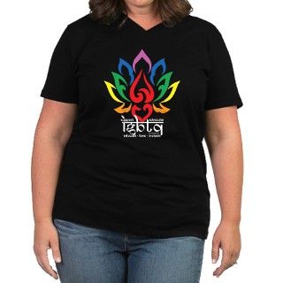 LGBTQ Lotus Flower Womens Plus Size V Neck Dark T by TheSmokingParrot