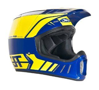 JT Racing USA ALS 02 Off Road Dirt Bike MX Motocross Helmet (Blue/Yellow, X Small): Automotive