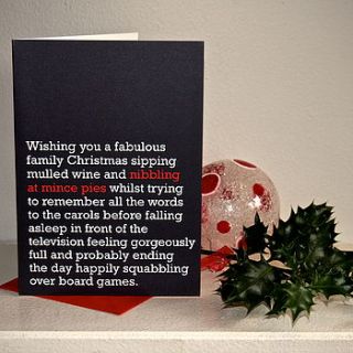 'nibbling at mince pies' christmas card by the right lines