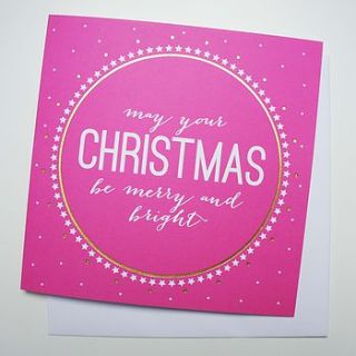 'merry and bright' christmas card by love faith and hope