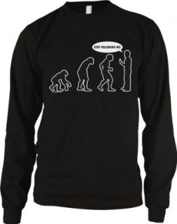 Evolution Of Man, Stop Following Me Men's Thermal Shirt Clothing