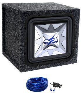 Package Power Acoustik Psq 12w 12" 1800 Watt Square Car Subwoofer with Top of the Line Quality Aluminum Voice Coil Former + Atrend Single 12" Mdf Sealed Subwoofer Enclosure + Sub Enclosure Wire Kit with 14 Gauge Speaker Wire + Screws + Spade Ter