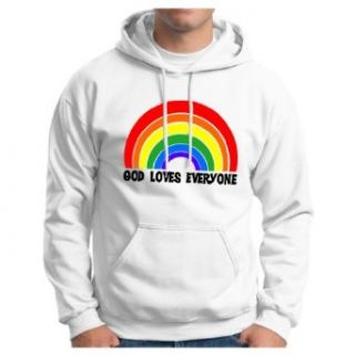 God Loves Everyone Hoodie Sweatshirt: Clothing