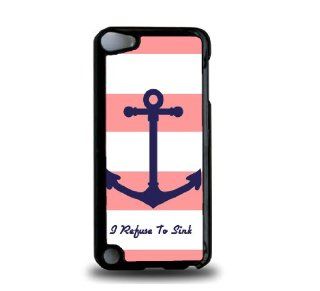 Refuse to Sink Coral iPod Touch 5 Case   For iPod Touch 5/5G   Designer Plastic Snap On Case: Cell Phones & Accessories