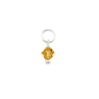 Far Fetched Sterling Silver & November Topaz Crystal Charm: Far Fetched Crystal Birthstone Jewelry: Jewelry
